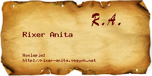 Rixer Anita névjegykártya